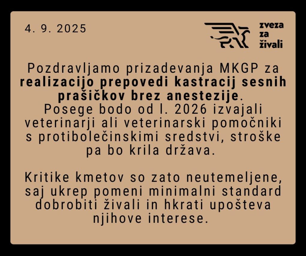 Dobrobit živali ne bo uničila slovenskega kmeta